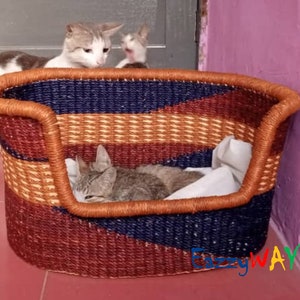 Cat Basket Bed, Cat House Indoor, Woven Pet Bed, Cat Cave, Handmade Cat Bed, Cat Nest, Pet Basket, Cat House, Cat Bed, Pet Bed, Cat Basket