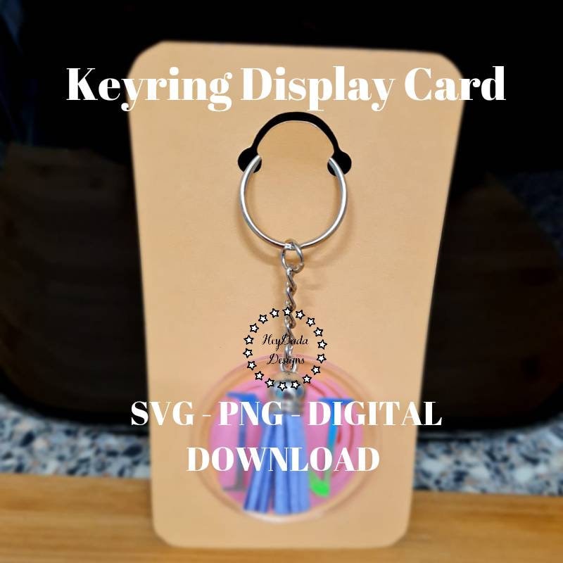 Keyring Display Card SVG Keychain Template Tag SVG Keyring | Etsy
