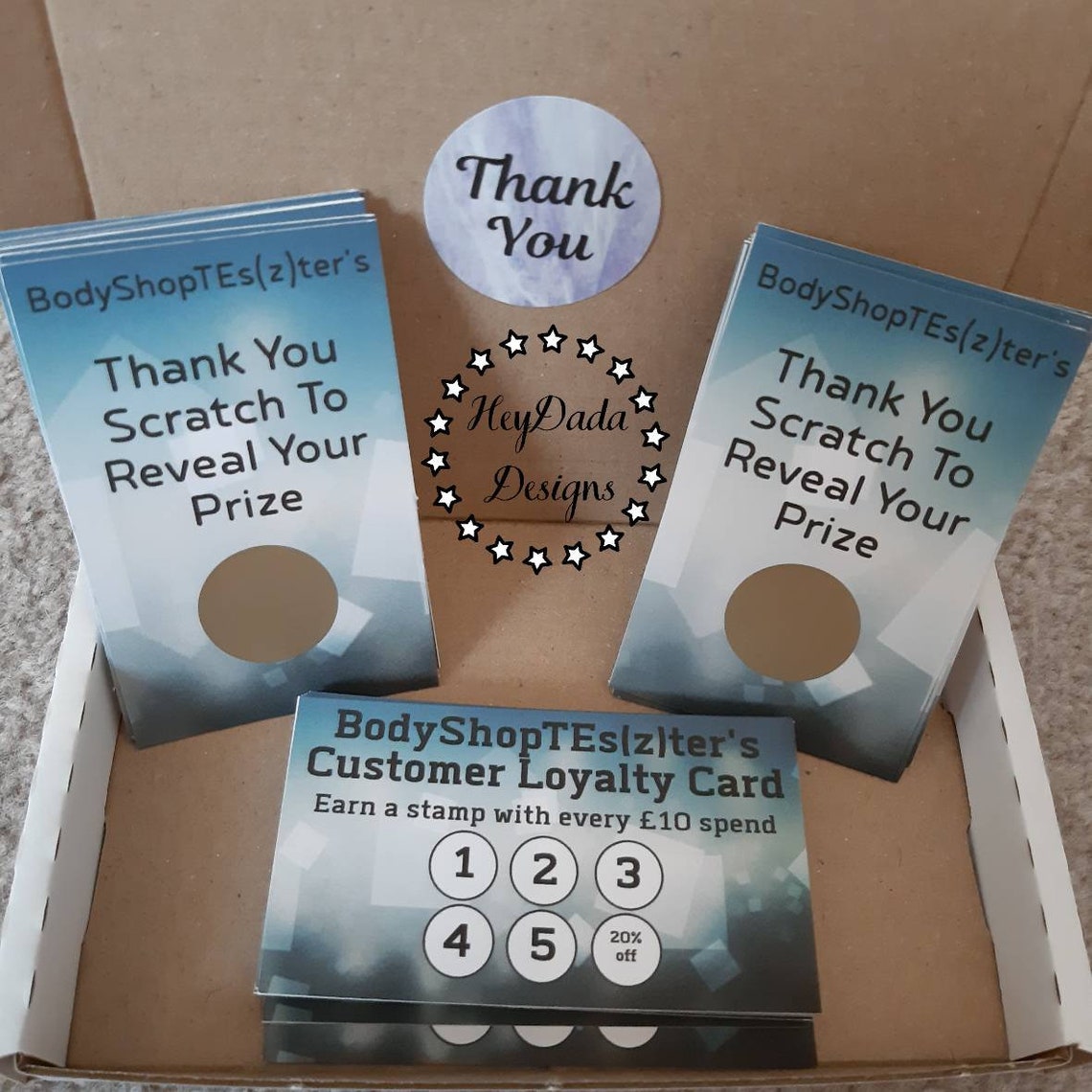 Custom Business Scratch Cards Business Stationery Etsy