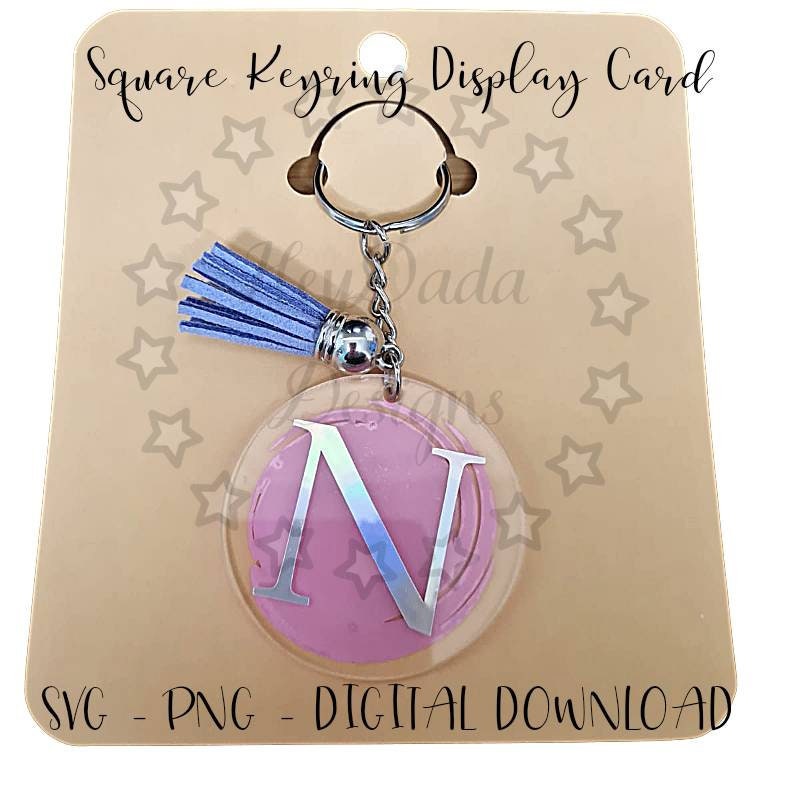 Keyring Display Card SVG Keychain Template Tag SVG Keyring | Etsy