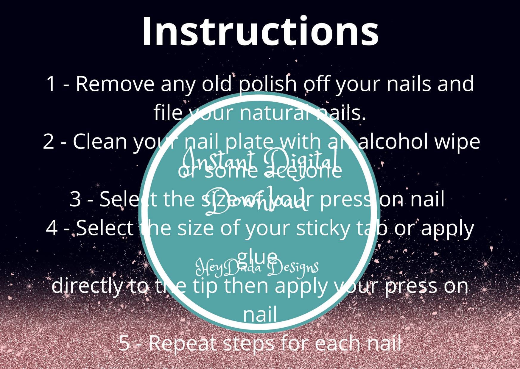 Press On Nail Instruction And Aftercare Advice Cards Digital | Etsy