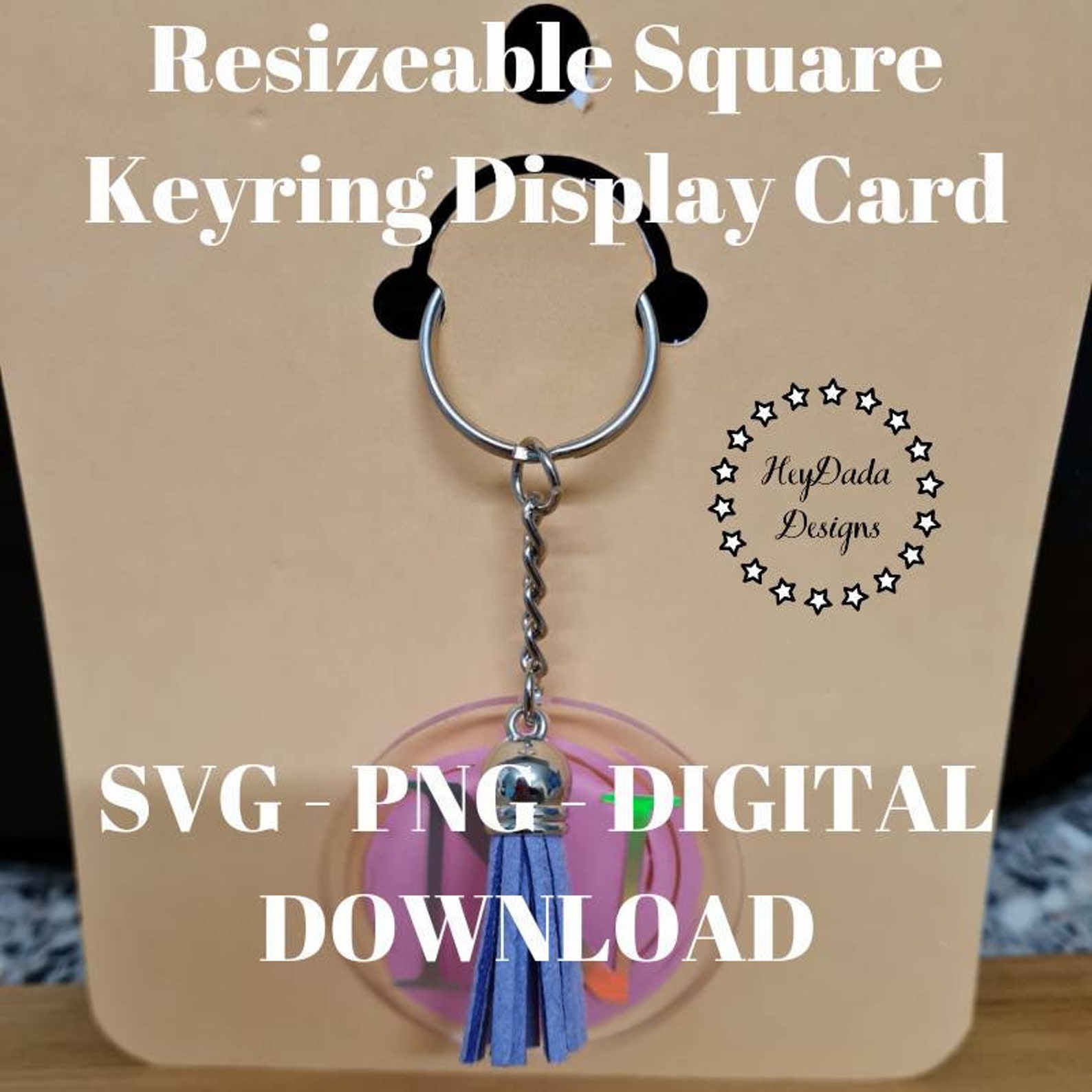 Keyring Display Card SVG Keychain Template Tag SVG Keyring - Etsy