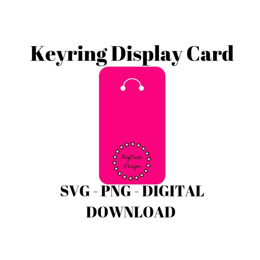 Keyring Display Card SVG Keychain Template Tag SVG Keyring Etsy