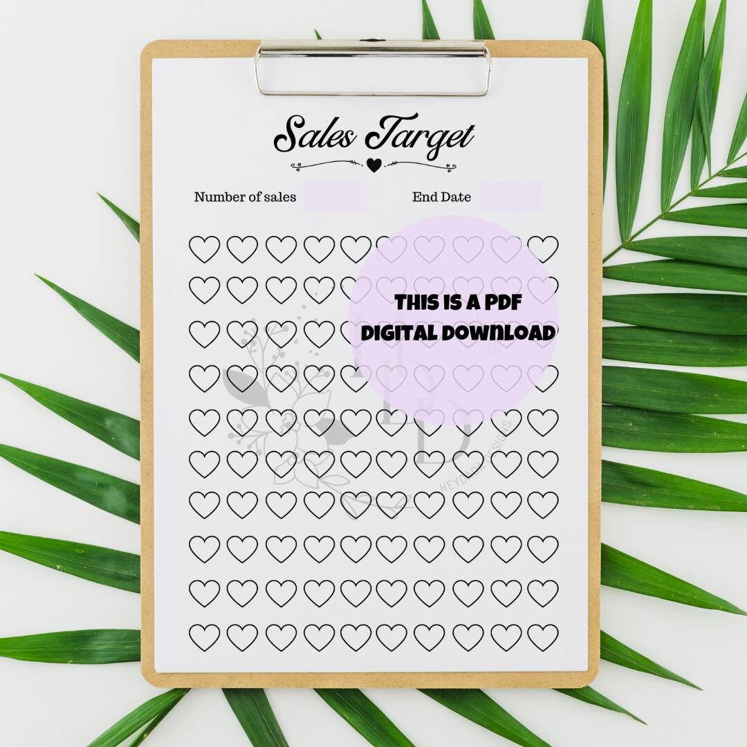 Printable Tracker Sales Target Tracker Sales Goal Goal - Etsy