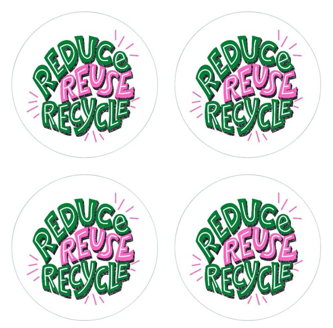 Reduce Reuse Recycle Stickers Business Sticker Etsy UK