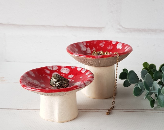 Amanita jewelry dish Woodland mushroom decor Fly agaric mushroom gift for mom