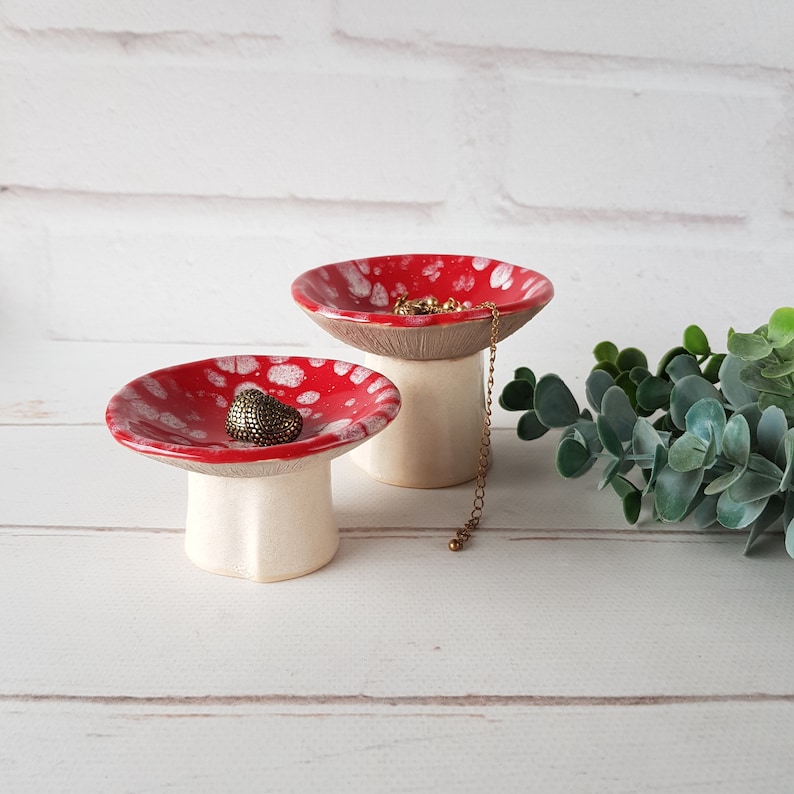 Amanita jewelry dish Woodland mushroom decor Fly agaric mushroom gift for mom