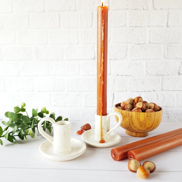 Ceramic Candle Holder With Handle Etsy