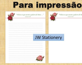 Português | Portuguese JW Letter Writing Paper | Ministry Supplies |  Lucas 11:28 |  Letter Writing | Instant Download | Printable
