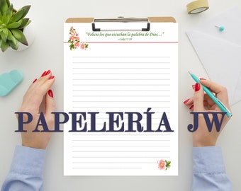 Spanish JW Stationery | Espanol | Printable Letter Writing Paper | Digital |  Papelería JW | Field Ministry Writing Tools | JW Gift Idea