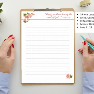 Papelería JW / PDF instantáneo / Papel para escribir cartas / Digital / Membrete para hermanas / Herramientas de escritura del ministerio de campo / Idea de regalo JW