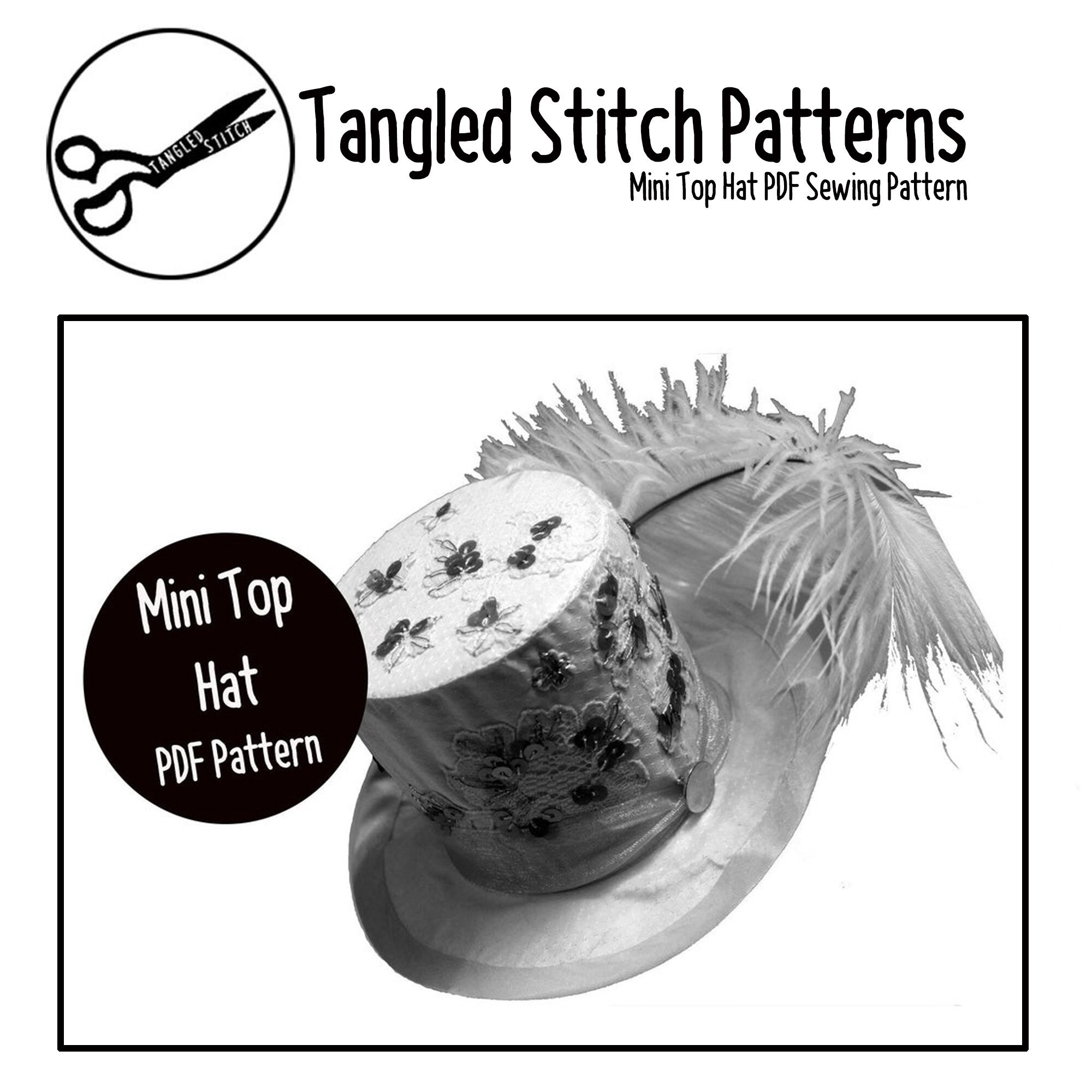 Mini Top Hat PDF Fascinator Sewing Pattern How To Template Etsy