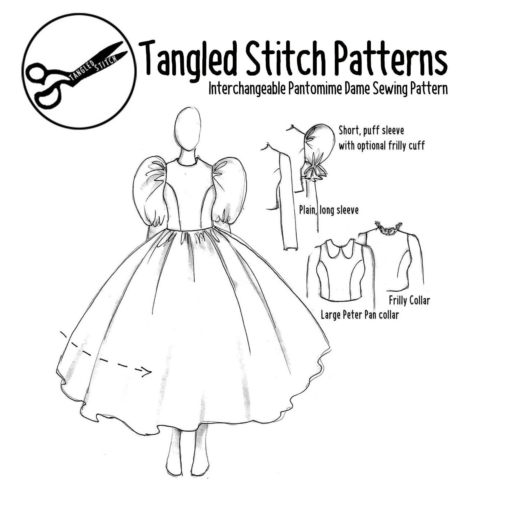 Interchangeable Pantomime Dame Sewing Pattern Paper Pattern Etsy