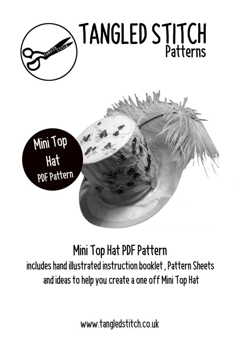 Mini Top Hat PDF Fascinator Sewing Pattern How To Template Etsy