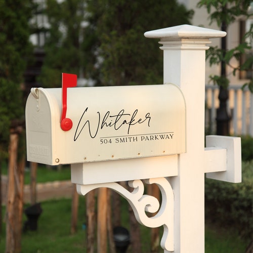 Custom Name and Address Mailbox Decal Mailbox Etsy