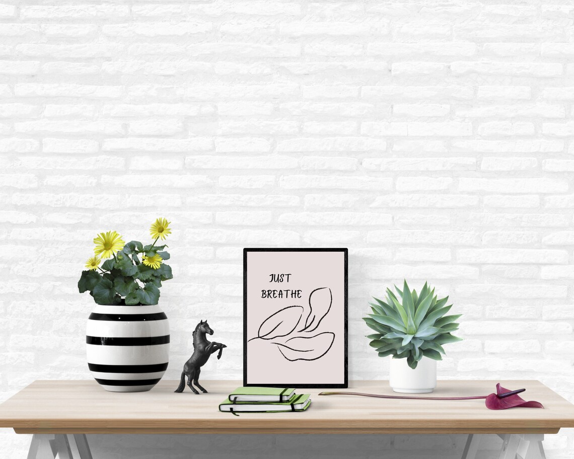 Just Breathe Wall Art/ Digital Art/ Downloadable Print/ Etsy