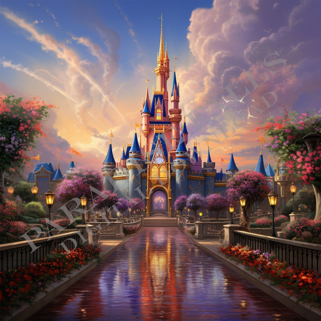 Romantic Princess Castle - Scenic Print - Instant Art - Printable Wall ...