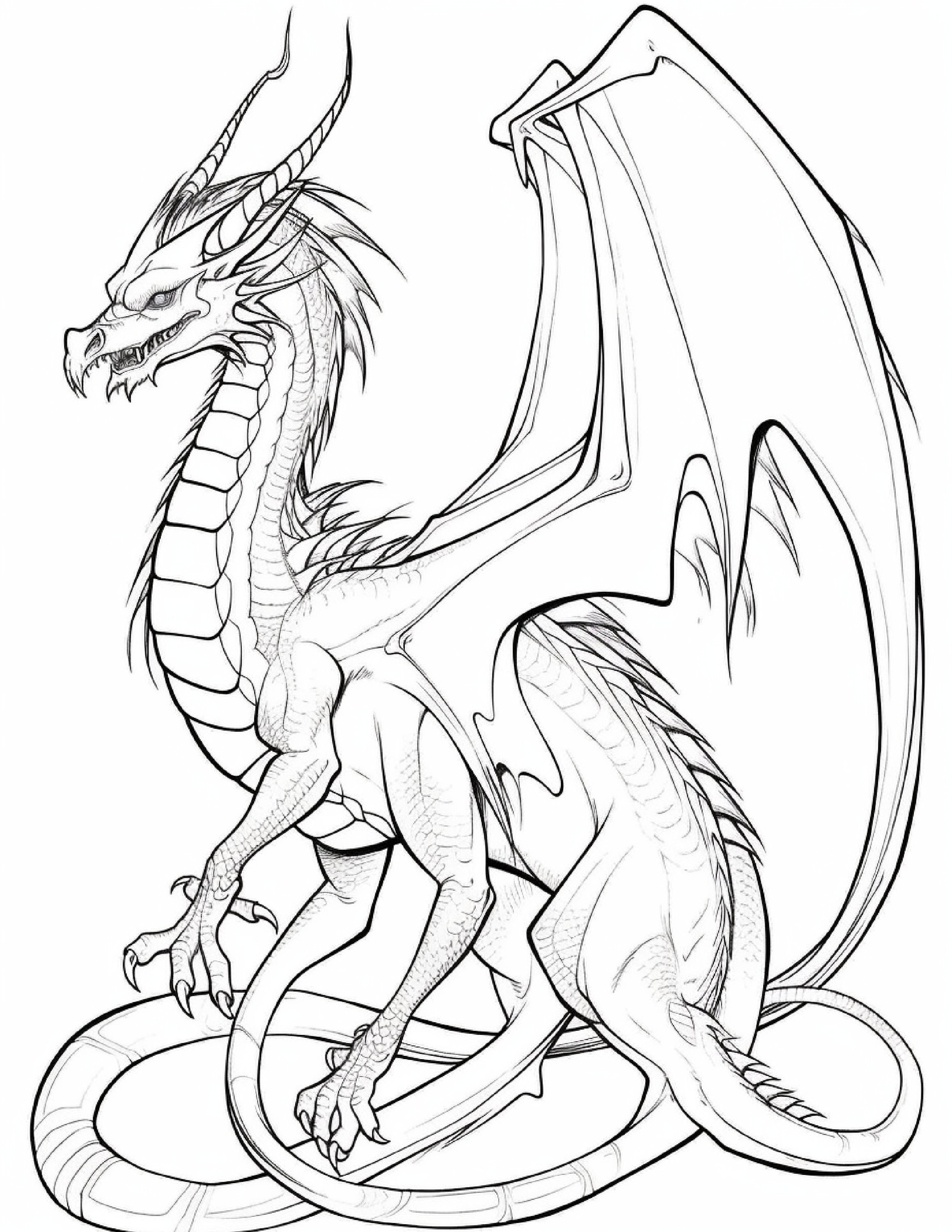Dragon Coloring Pages: 50 Printable Designs for Adults (digital ...