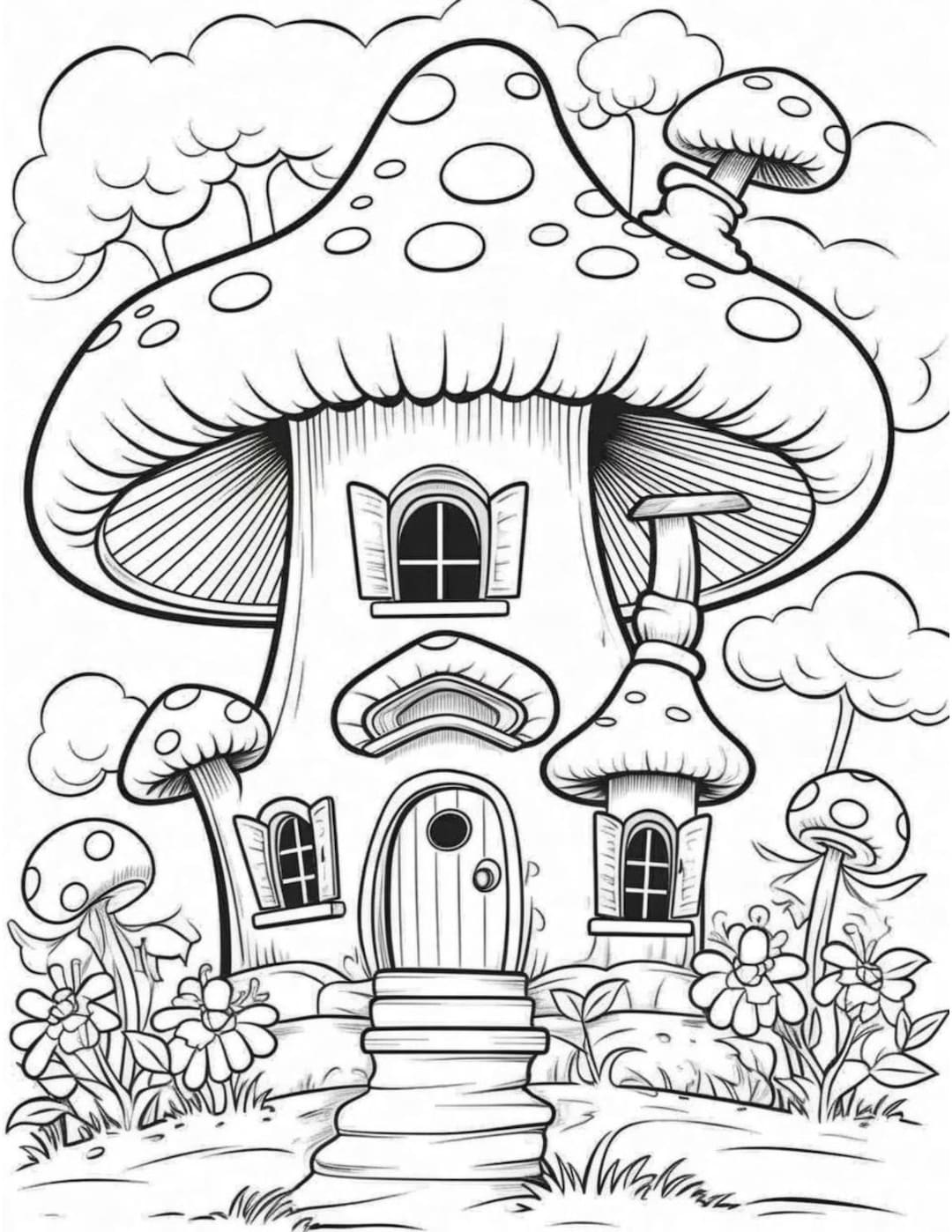 40 Fantasy Mushrooms Coloring Pages ,coloring Book for Adults ,stress Relief - Digital Download ...