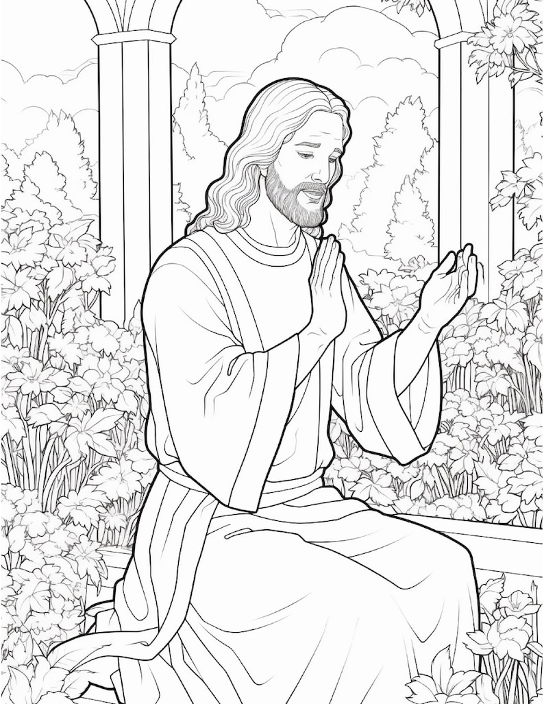 50 Bible Religious Scene Coloring Pages for Adults and Children ...