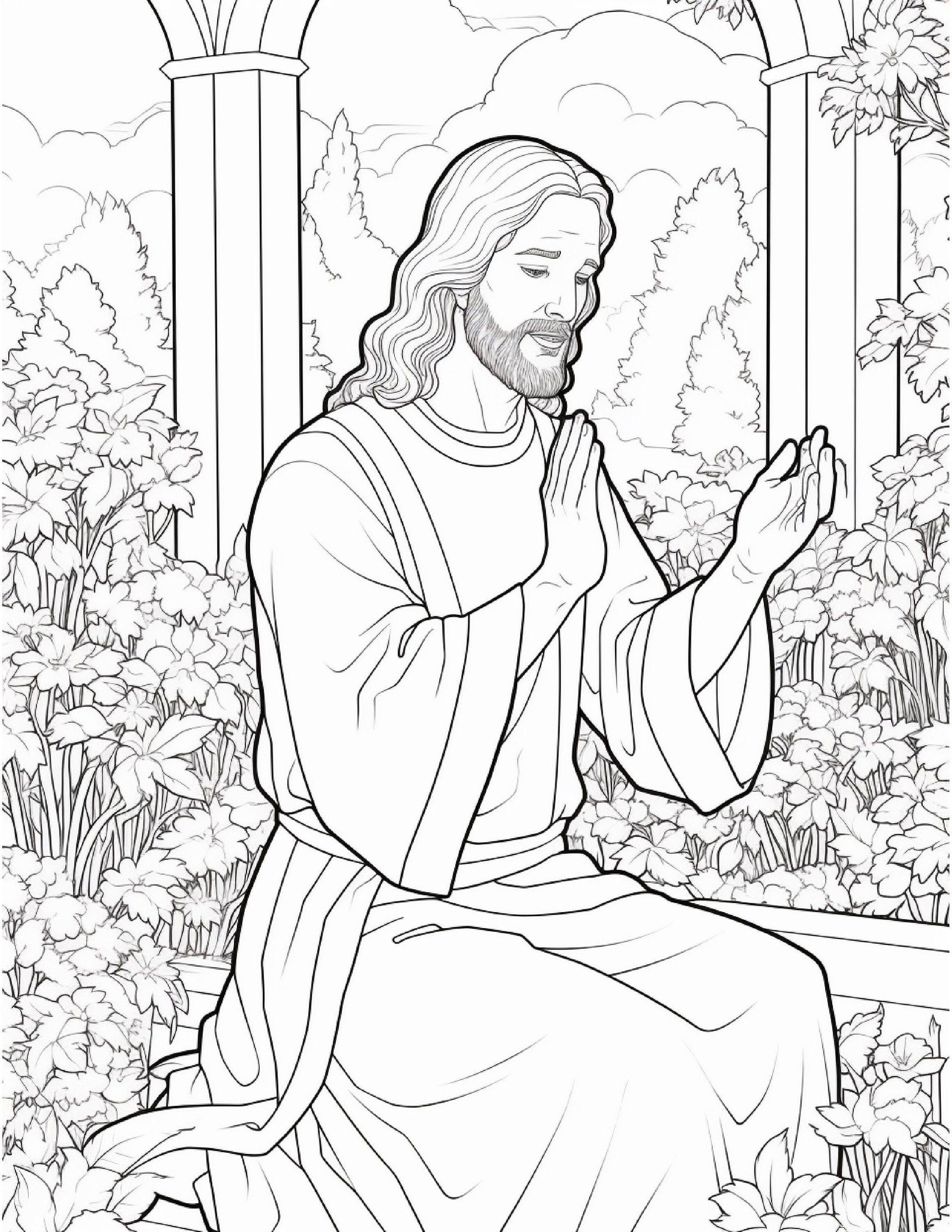 50 Bible Religious Scene Coloring Pages for Adults and Children Instant ...