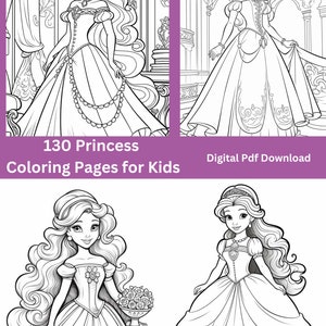 Printable Princess Coloring Pages for Kids girls Coloring sheet ,Digital Download,Instant Download,printable pdf