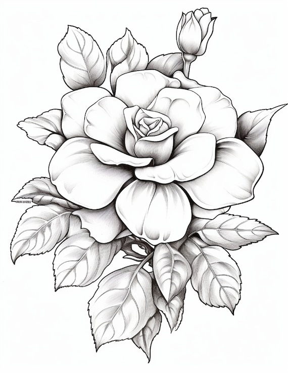 Stress Relief Flower Coloring Pages Free Coloring Page (015 FH D002)