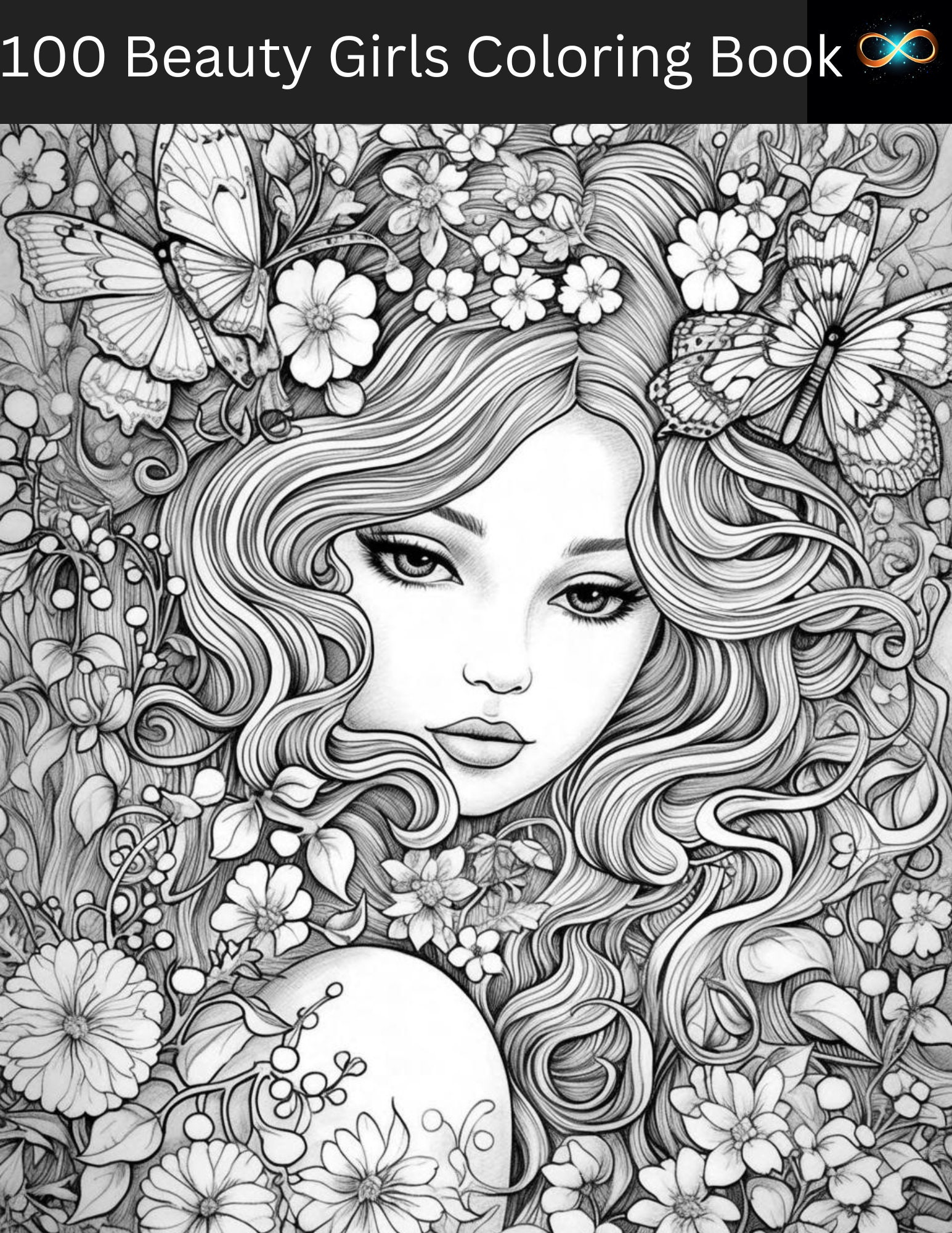 48 Pages Beautiful Flower Girl Antistress Coloring Books For