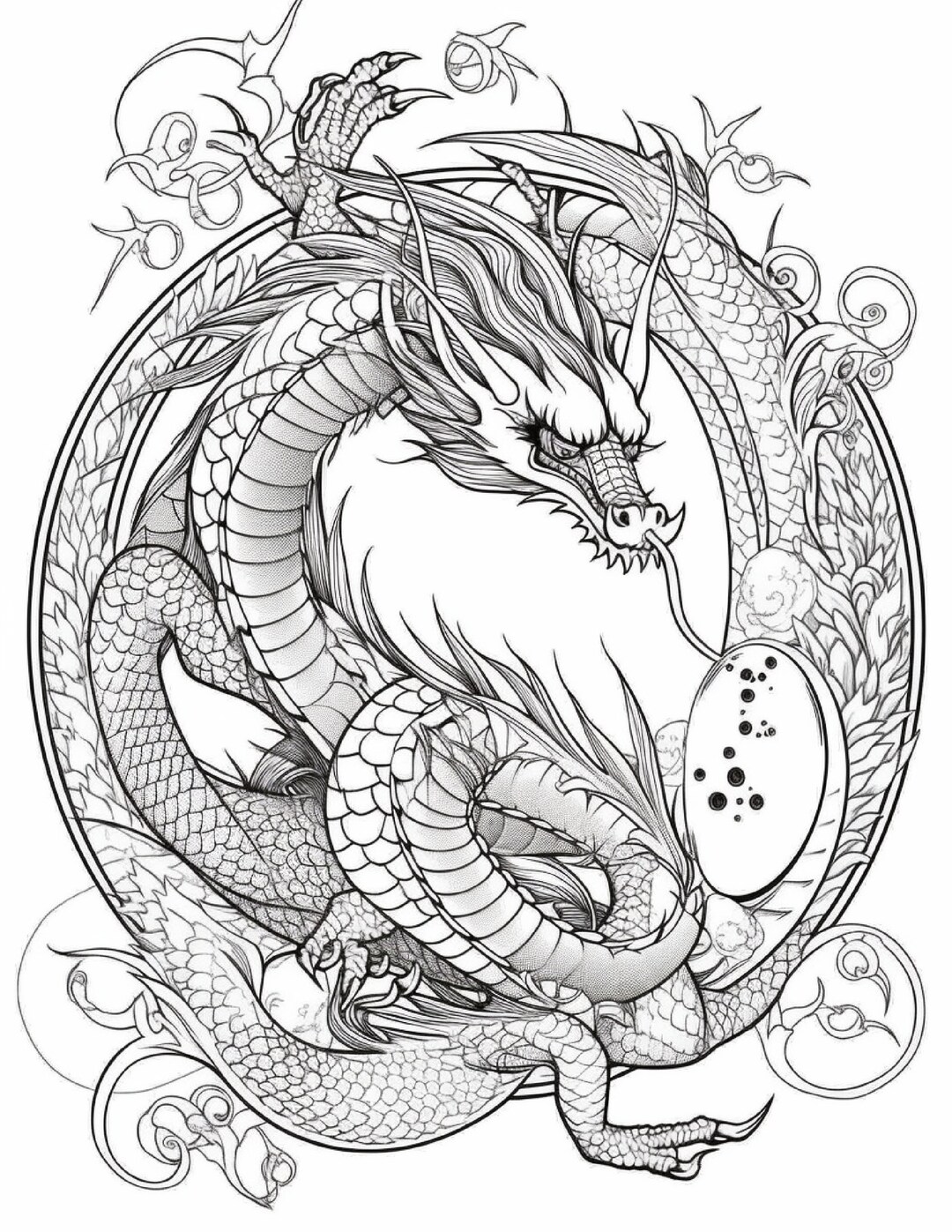 50 Dragon Coloring Pages,adults Printable Coloring Pages ,adult Dragon