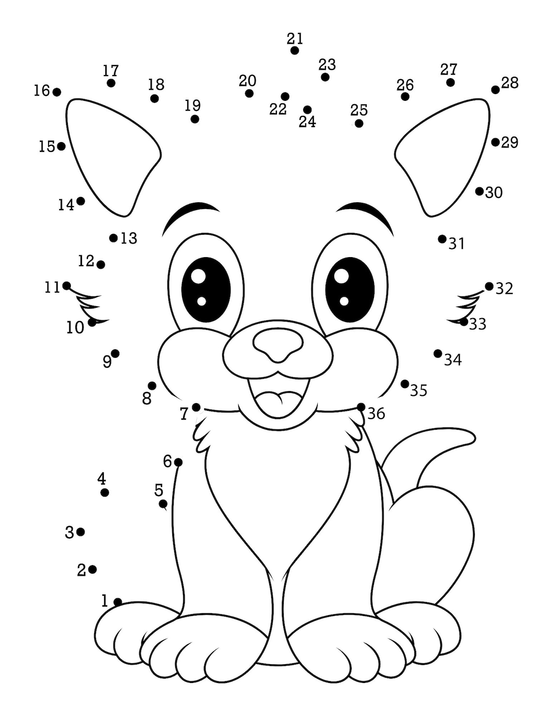 Dot to Dot Animals Coloring Pages,kids Printable Coloring Pages