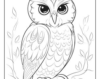 Wild Animals Coloring Pages: Kids Printable Colouring Book (Digital Download)