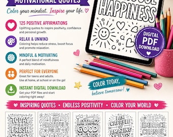 125 Printable Affirmations Coloring Pages: Motivational Quotes (PDF Download)