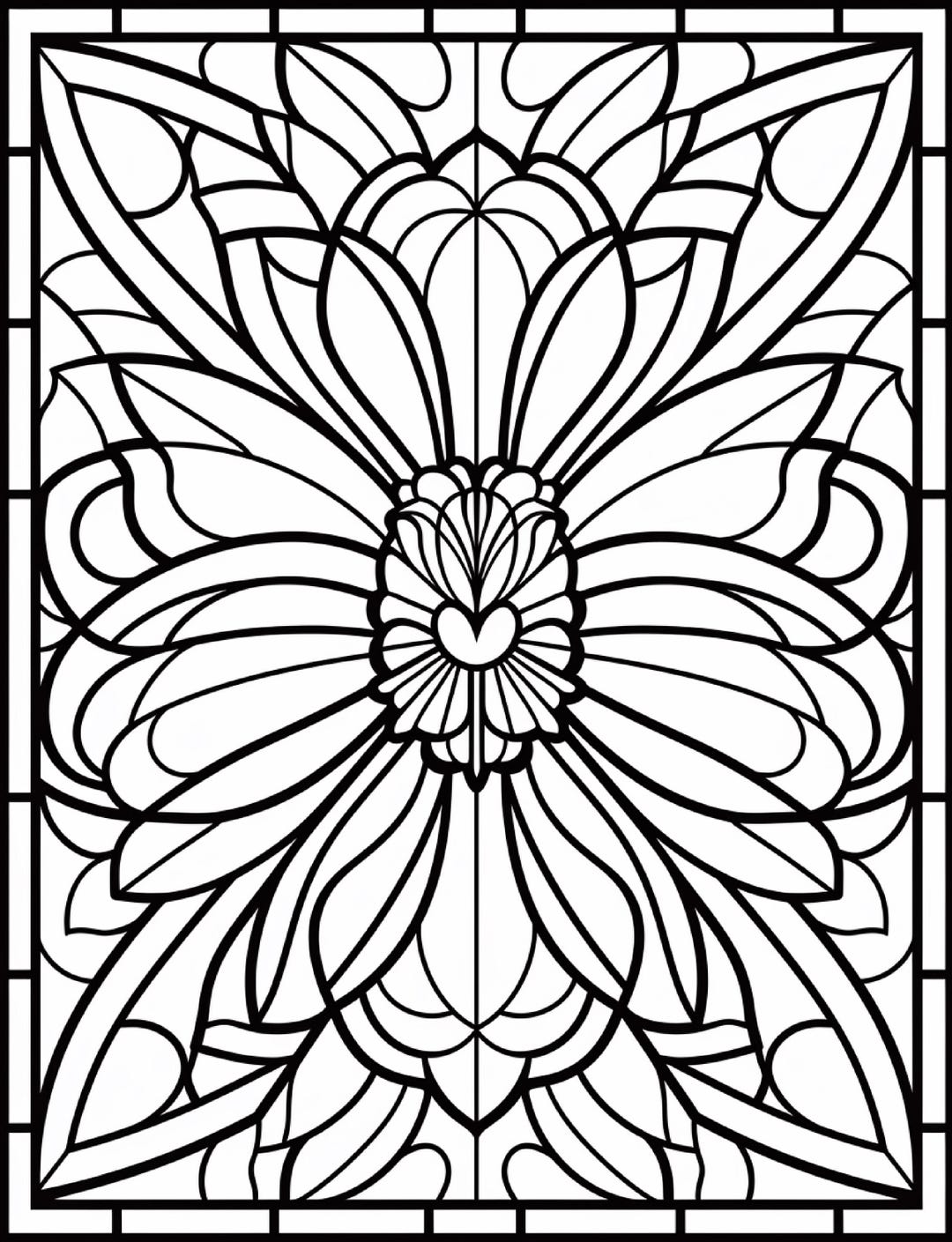 Mandala Stained Glass Coloring Pages: Stress Relief for Adults & Kids ...