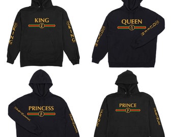 King Queen Princess Hoodie - Etsy