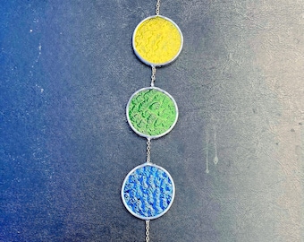 Hanging Chakra/Rainbow Cathedral Glass Circle Suncatcher