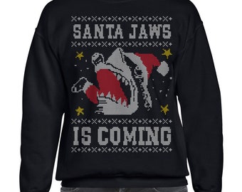 santa shark sweater