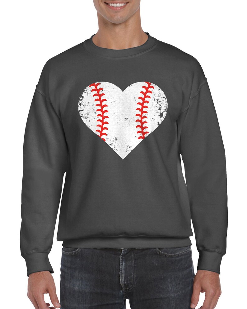 Baseball Heart Game Day Baseball Parent Little League Crewneck Sweatshirt