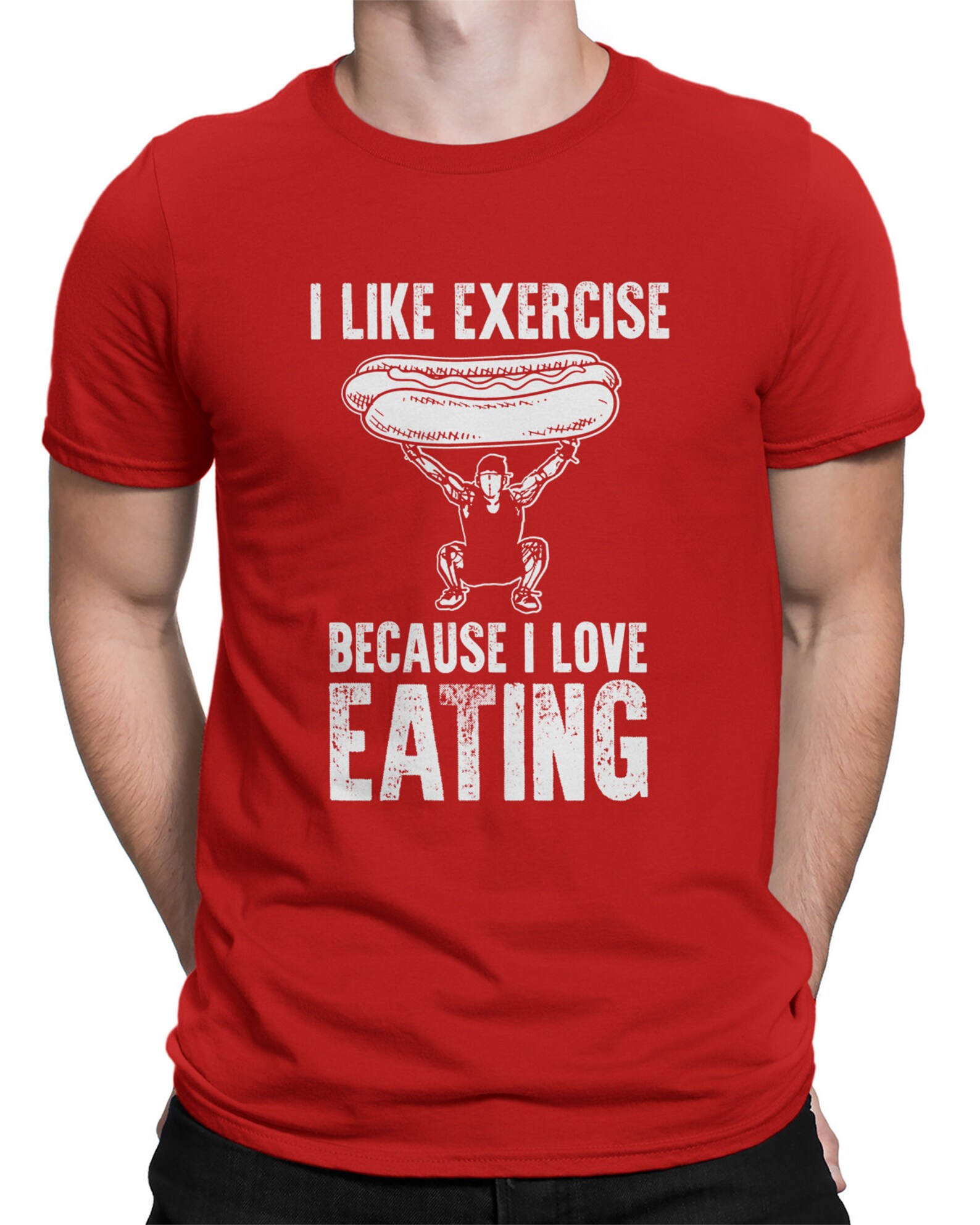 I Like Exercise Because I Love Eating Big Hot Dog Squat Funny | Etsy