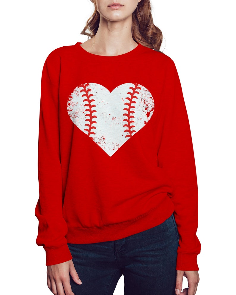 Baseball Heart Game Day Baseball Parent Little League Crewneck Sweatshirt