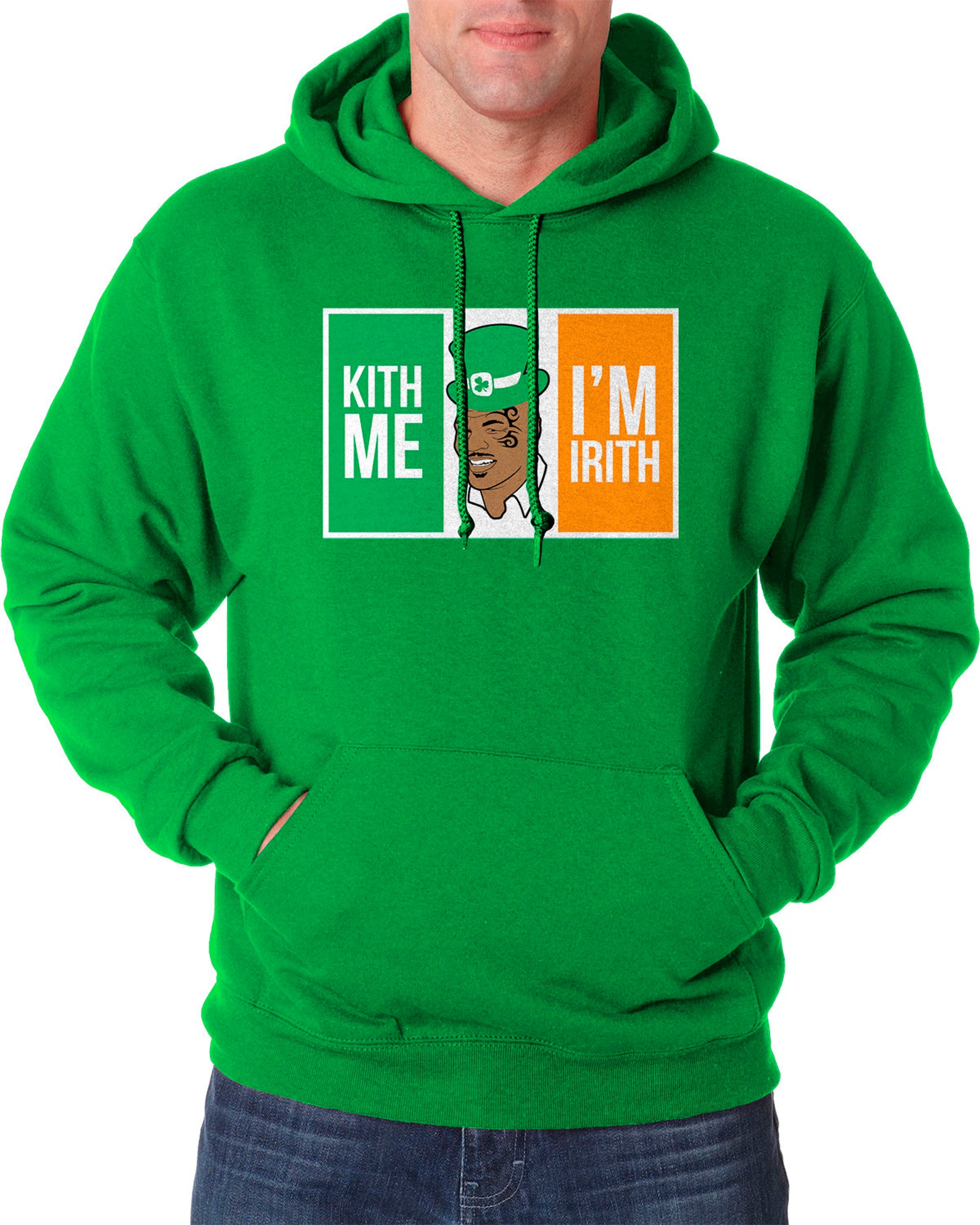 T-shirt Humour Saint-Patrick "Kith Me I'm Irith" Mike Tyson - Vert, Unisexe Neuf étiquettes