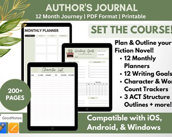Author's Digital Writing Reprint Files - For Creative Fiction Authors - PDF Print on Demand - Tracker, Worldbuilding, Story Development