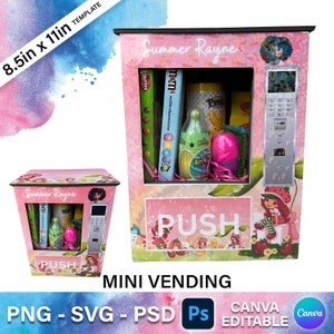 MINI Vending Machine DIY 3D Vending, Canva, svg, png, & PSD 8.5 x 11 Templates