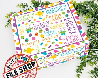 Jellybean, Easter Treat Box Files, 9 High-Quality Template Designs for DIY Party Favors & Gifts, 300 DPI