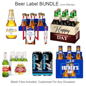 Father's Day Beer Case Labels, Custom and Blank Labels Included, PNGs