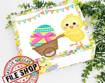 Easter Chick-A-Dee Treat Box Templates, 9 High-Quality Template Designs for DIY Party Favors & Gifts, 300 DPI