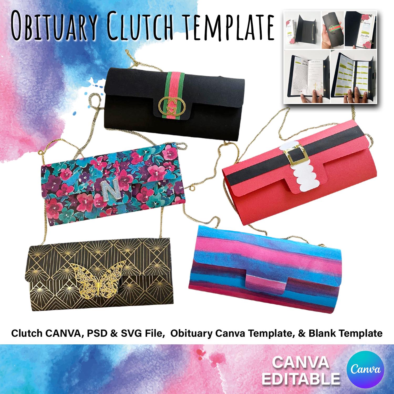 Obituary Clutch Design | Elegant Keepsakes & DIY Templates | Canva