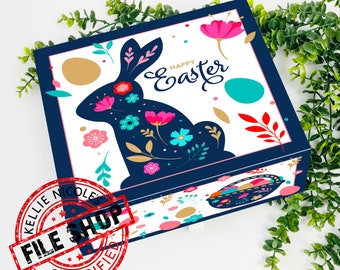 Flower Bunny, Easter Treat Box, 9 High-Quality Template Designs for DIY Party Favors & Gifts, 300 DPI