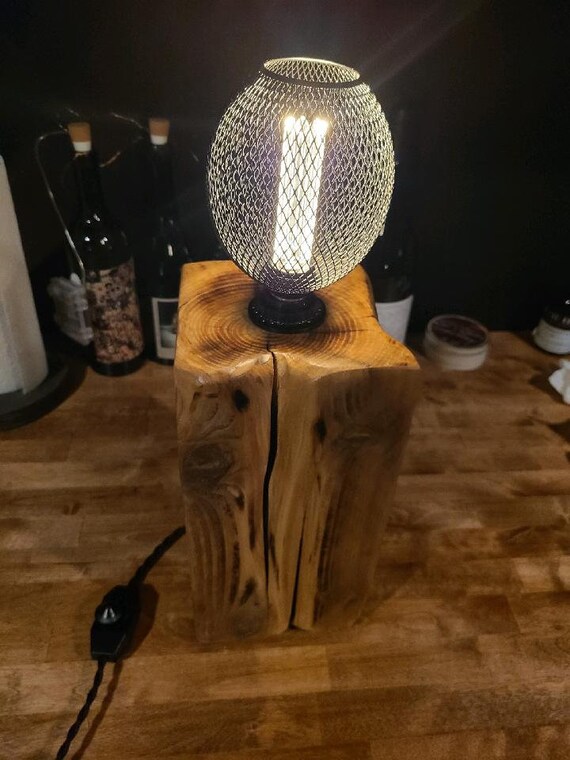 Reclaimed sale wood lamp