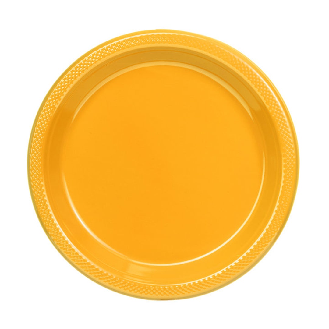 9 Inch Yellow Plastic Plates 50 Ct. Etsy