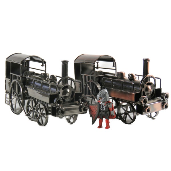 Modell Eisenbahn Metall Lokomotive Sammlerstück handgefertigt Eisen Skulptur